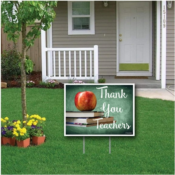 Thank You Teachers Yard Sign - Teacher Appreciation Gifts , Measures 18 Inches by 24 Inches