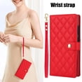thumbnail image 2 of PU Leather Wallet Case for Samsung Galaxy S23 Ultra, Wrist Strap + Shoulder Strap, Multiple Card Slots Folio Purse, PU Leather Stand RFID Blocking Phone Cover for Samsung Galaxy S23 Ultra,Red, 2 of 9