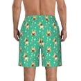 thumbnail image 3 of Bixox Men's Bulldog Puppy Flower printing Casual Classic Fit Short Summer Beach Shorts, 3 of 6