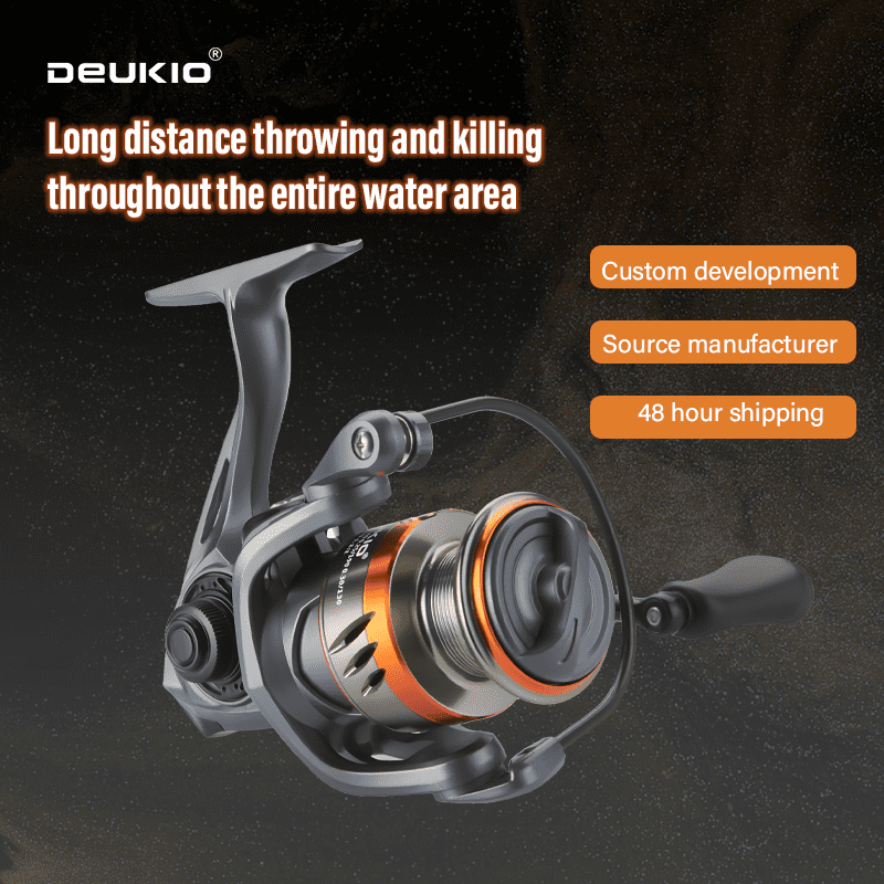 DEUKIO Spinning Fishing Reel No Gaps 3+1 Stainless-Steel Ball Bearings CNC Spool Handle 5.2:1 Gear Ratio 12kg Max Drag Saltwater