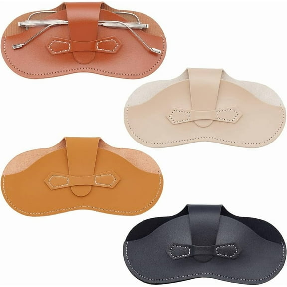 4 Pcs Leather Glasses Case Portable Sunglasses Case Bags Horizontal Glasses Pouch Slim Case Flexible Eyeglass Protective Organizer Pouch Bags for Glasses Sunglasses Eyeglasses