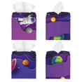 thumbnail image 2 of Goofa Astronaut Tissue Box Cover PVC Leather Tissue Holder Square Facial Tissue Case Facial Paper Organizer Dispenser for Bathroom, Vanity Countertop, 2 of 8