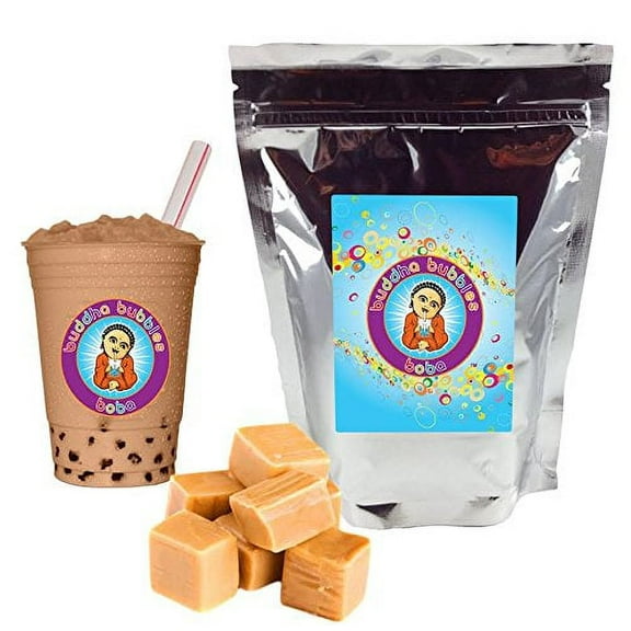 Caramel Frapp Boba / Bubble Tea Drink Mix Powder By Buddha Bubbles Boba 10 Ounces (283 Grams)