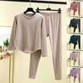 thumbnail image 2 of Fengactive Long Sleeve Fall Winter Pajamas for Women Soft Warm Loungewear Comfy 2 Piece Lounge Set Thermal Sleepwear, 2 of 5