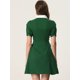thumbnail image 4 of Vestido Con Botones Y Cordones Con Cuello Peter Pan En Contraste Vintage Para Mujer Verde M, 4 of 5