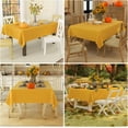 thumbnail image 6 of Rectangle Waterproof Fabric Table Cloth, Plaid Stain Resistant Polyester Tablecloth, Washable Cloth Table Cover for Fall Halloween Decor, Dining Room, Outdoor (60" x 102", Mustard Yellow), 6 of 6