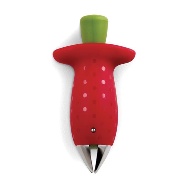 Descorazonador de fresas Chef'n Stem Gem rojo y verde