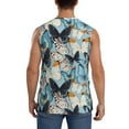 thumbnail image 4 of Goofa Butterflys Printed Men's Sleeveless T-Shirt - Athletic Gym Workout Tank Top for Men - Moisture-Wicking, UPF 30+ Quick-Dry Muscle Tee-3X-Large, 4 of 8