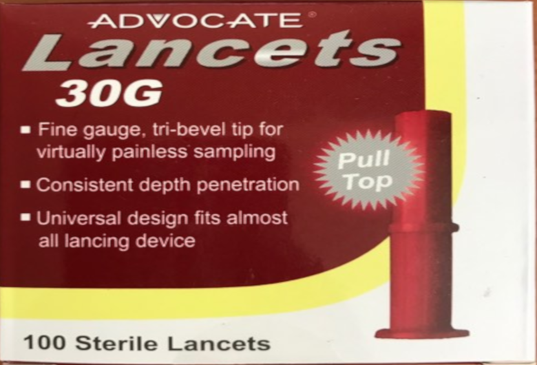 5 Pack Advocate Lancets 30G For Blood Diabetes Glucose Diabetic Testing 100 Each