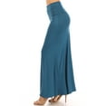 thumbnail image 3 of ShezPretty Women's Premium Fold Over High Waist Long Floor Length Maxi Skirt&nbsp; (Medium, USA-TEAL), 3 of 6