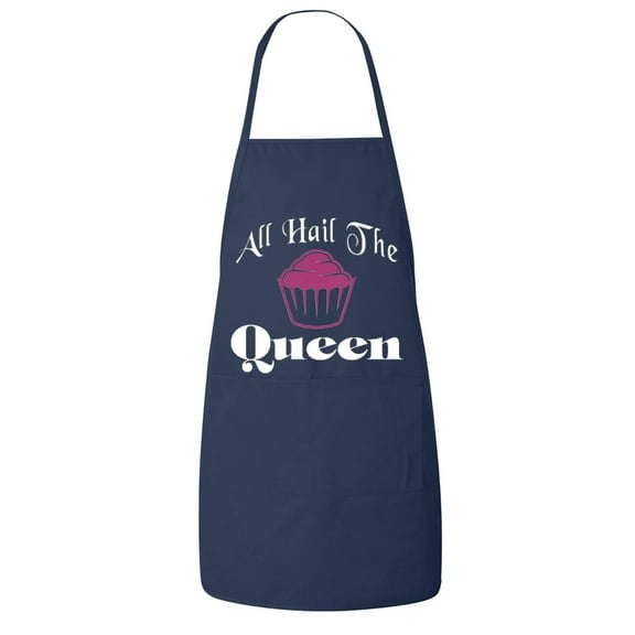 FASCIINO - Cute All Hail the Queen Chef Apron with Two Front Pockets