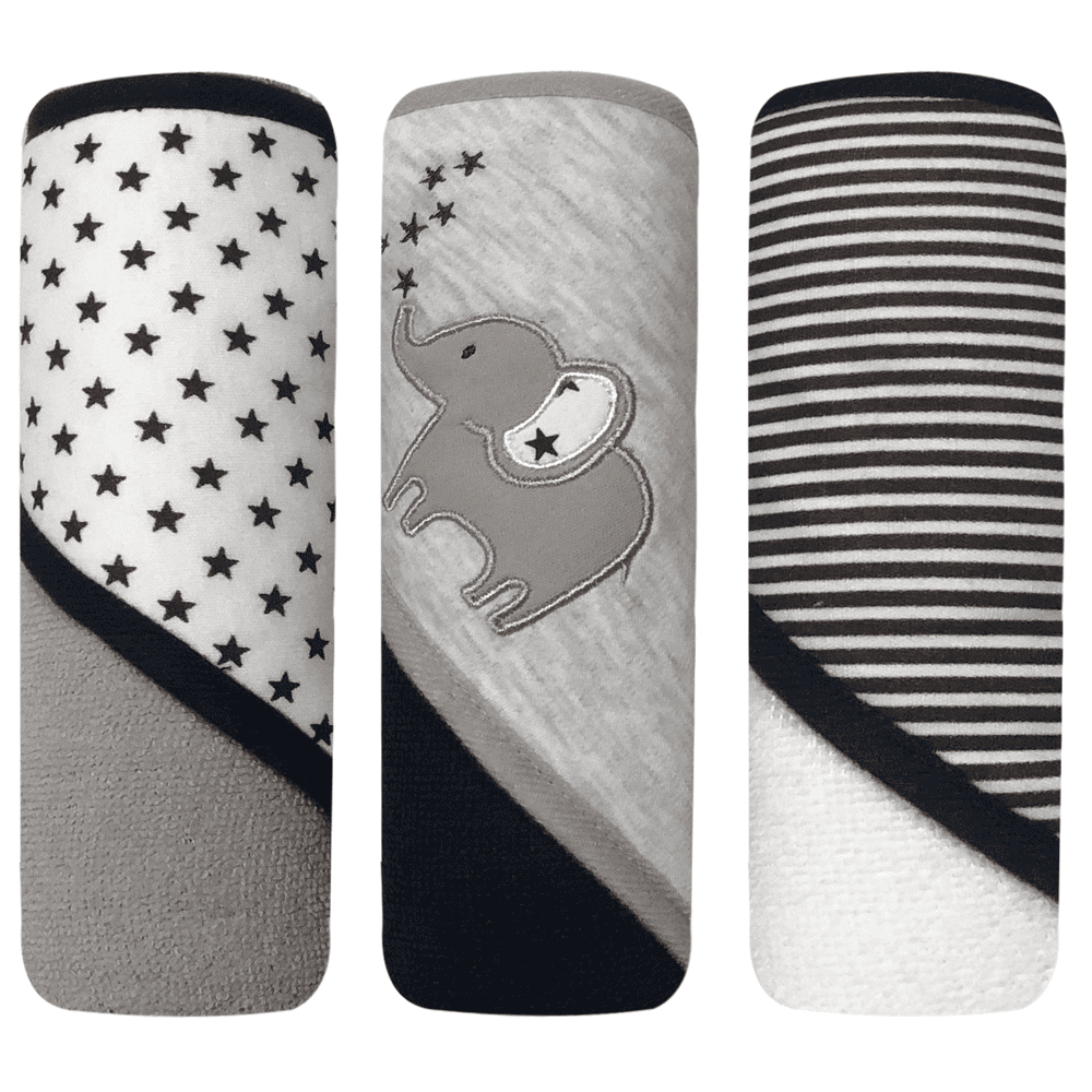 MODERN BABY 3 Pack Hooded Baby Bath Towel Set for Newborns Infants