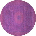 thumbnail image 1 of Ahgly Company Indoor Round Oriental Purple Modern Area Rugs, 6' Round, 1 of 4