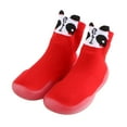 thumbnail image 3 of Otqutp Children Low Heel Slippers Kids Toddler Baby Boys Girls Cute Warm Knit Soft Sole Rubber Shoes Socks Slipper Stocking House Shoes Bedroom Slipper(Red,9-12 Months), 3 of 4