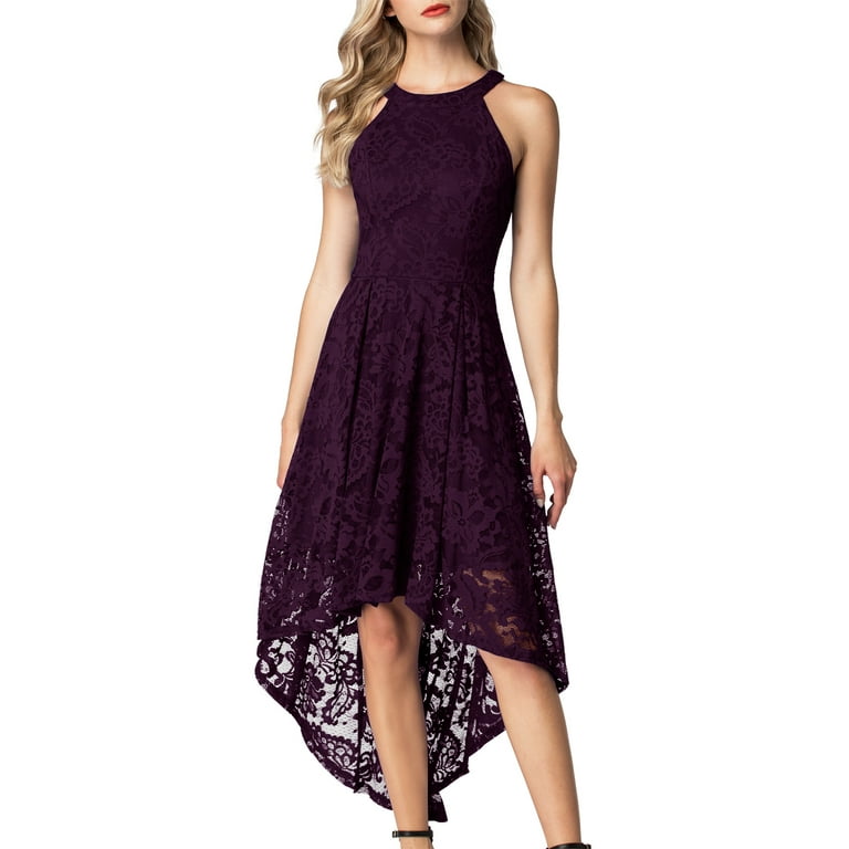 Dressystar Women Halter Floral Lace Cocktail Party Dress Female