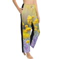 thumbnail image 6 of Salouo Flowers And Butterflies Print Women's Pajama Pants Casual Loose Sweatpants PJs Flowy Pants Drawstring Palazzo for Women Wide Leg Pants Lounge Pajama -Large, 6 of 8