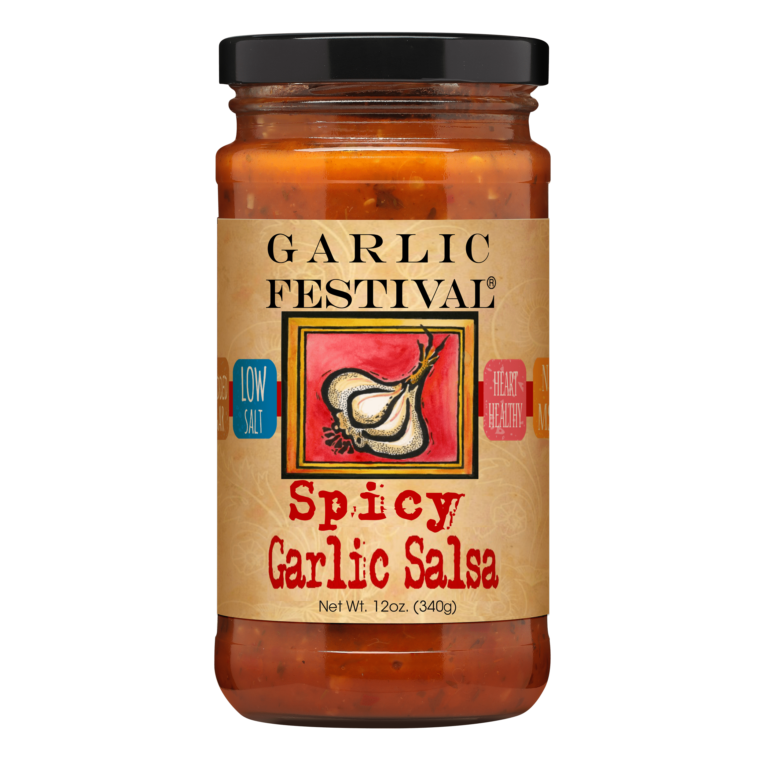 Garlic Festival Spicy Garlic Salsa Net Wt. 12 oz