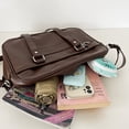 thumbnail image 3 of Yucurem Japanese School Handbag Pu Leather Jk Uniform Bag Ita Bag For Women (Dark Brown) Fashion shoulder bag (Dark Brown), 3 of 10