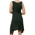 thumbnail image 2 of J. METHOD Women's Sleeveless Round Neck Flare Curved Hem Swing Tank Top Dress NEWDR61 Olive M, 2 of 5