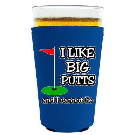 Blue Purple Glass Coolie Junction I Like Big Putts and I Cannot Lie Pint Glass Coolie, Neoprene Collapsible (Royal Blue) ()