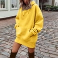thumbnail image 2 of Dpjklzsn Women's Oversized Hooded Sweatshirt Dress, Drawstring Long Sleeve Drop Shoulder Pullover with Pocket, 2 of 7