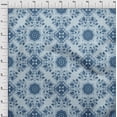 thumbnail image 4 of oneOone Cotton Jersey Teal Blue Fabric Asian Block Tile Sewing Fabric By The Yard Printed Diy Clothing Sewing Supplies 58 Inch Wide, 4 of 4