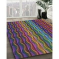 thumbnail image 2 of Ahgly Company Indoor Square Patterned Plum Purple Abstract Area Rugs, 6' Square, 2 of 6