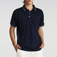 thumbnail image 2 of Men's Polo Shirts Golf Permance Moisture Wicking Classic Button Up Collared Tops Short Sleeve Loose Fit Solid Color T Shirts for Man Navy XXXL, 2 of 8