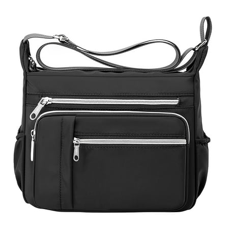 GEZHEN Women Shoulder Handbag Roomy Multiple Pockets Bag Ladies Crossbody Purse Fashion Tote Top Handle Satchel Solid Color Multi-compartment Messenger Nylon Cloth Casual Small Square