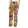 thumbnail image 3 of Disketp Cars Print Women'S Comfy Pajama Pants Casual Drawstring Palazzo Lounge Wide Leg Pants, 3 of 9