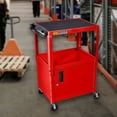 thumbnail image 7 of Multipurpose Height Adjustable Steel Av Utility Cabinet Cart - Red, 7 of 7