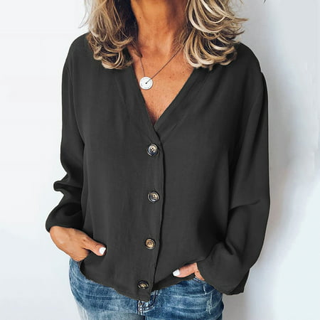 Women's Cardigan Blouses Long-Sleeved Tops Chiffon Shirt - Walmart.ca