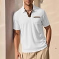 thumbnail image 4 of VgaVtl Big and Tall Polo Shirts for Men Summer Short Sleeve Waffle Collared Casual Color Block Going Out T-Shirt for Men, 4 of 5