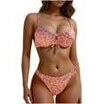 thumbnail image 2 of Karight Women's 2 Piece Bikini Sets Boho Floral Print Underwire Swimsuit Tie Front Cut Out Bathing Suit, 2 of 4