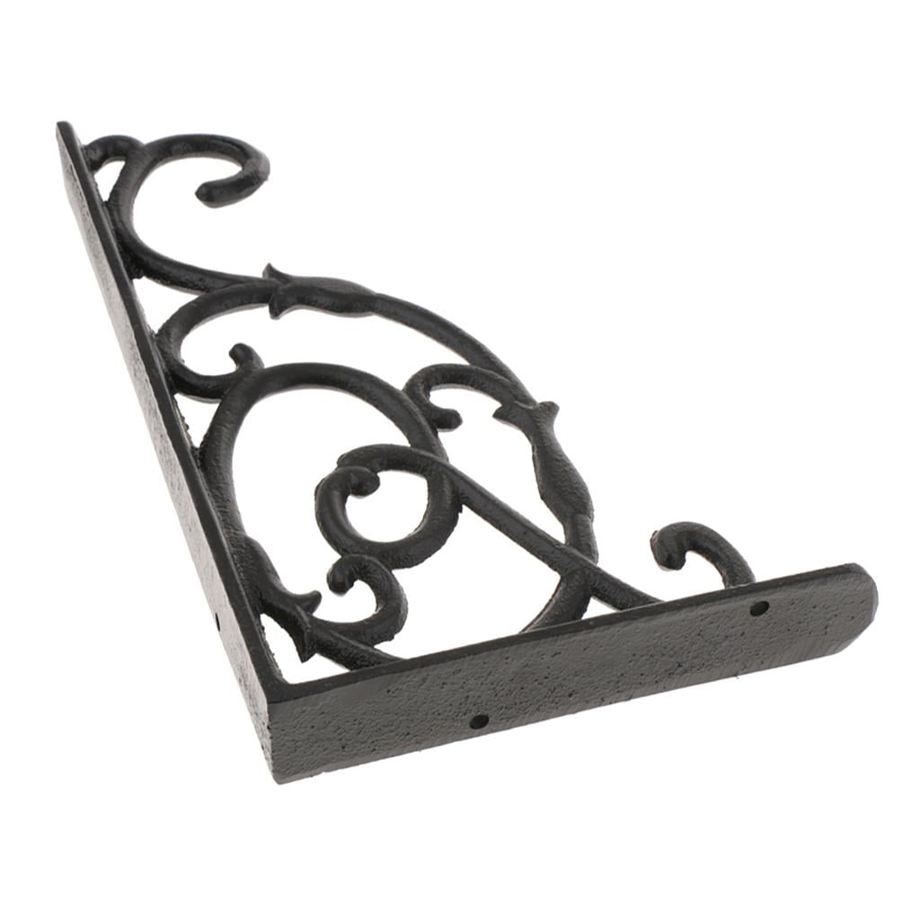 WLPZXP Heavy Duty Metal Wall Shelf Bracket Rack Support Holder Supporter Black