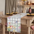 thumbnail image 2 of Wildflowers 70 Inch Table Runner, Spring Watercolor Tulip Floral Leaf Grey Plaid Farmhouse Dresser Scarf Cotton & Linen Tablerunner for Dining/Kitchen Island/Holiday Party Décor 13" x 70", 2 of 9