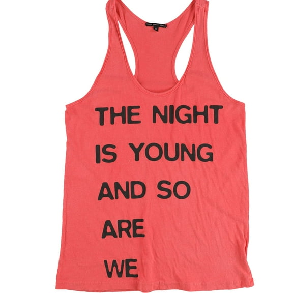 TRULY MADLY DEEPLY Womens The Night Is Young Racerback Tank Top, Orange, Medium