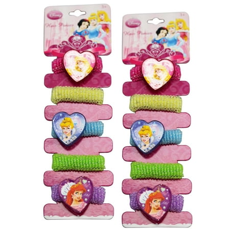 Disney Princess Assorted Colors Mini Scrunchie Set (10 pc, 6 Have Princess Charms)