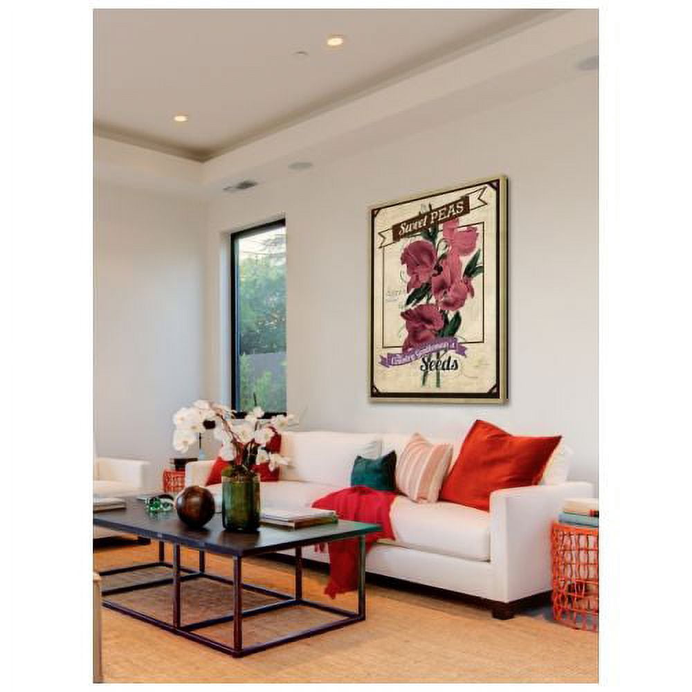 "Flower Packet Sweet Peas" Painting Print on Wrapped Canvas