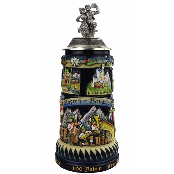 German Beer Stein Bayern Stein 0.75 liter tankard, beer mug