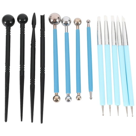 

13pcs Polymer Modeling Clay Sculpting Tools Dotting Pen Silicone Tips Ball Stylus Pottery Ceramic Clay Indentation Tools Set Also For Cake Fondant Decoration And Nail Art
