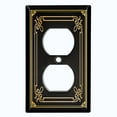 thumbnail image 2 of Metal Light Switch Plate Cover Elegant Victorian Floral Frame Black FRA077, 2 of 13