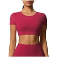 thumbnail image 2 of Nmnitkp Workout Tops for Women Compression Fit Crop Tops for Women Short Sleeve Women's Tops Multicolor Activewear Yoga, 2 of 8