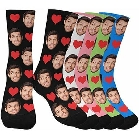 

Custom Face Socks Personalized Socks with Photo Customized Unisex Funny Crew Sock Gifts for Men Women