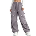 thumbnail image 3 of Bovxnpu Girls Summer Wide Leg Pants Solid Girls Summer Thin Bow Elastic Waist Wide Leg Casual Sports Pants, 3 of 7