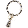 thumbnail image 1 of Key Holder for Wrist Key Bracelet Keychain PU Leather Big O Key Ring with Tassel, 1 of 4