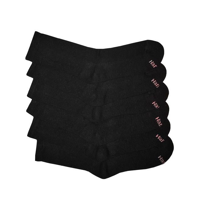 Hanes 38257698046 Womens Comfortblend Crew Socks, Black Size 42864