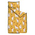 thumbnail image 2 of Red and White Cat and Bird Teens Toddler Nap Mat with Pillow, Sleeping Mat Bag for Preschool Daycare 50"x20", 2 of 6