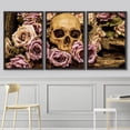thumbnail image 3 of wall26 - Human Skull Roses Background - Framed Canvas Art Wall Art - 24"x36"x3 BLACK, 3 of 5