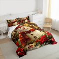 thumbnail image 4 of Manfei Christmas Snowman Child Full Size Comforter Sets, Jungle Poinsettia Floral Bedding Comforter Set, Happy New Year Reversible Bedding Sets, Lightweight Room Decor, 3-Piece, 4 of 9